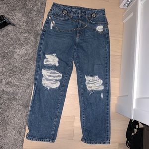 Carmar distressed chain jeans